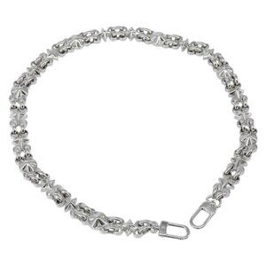LOUIS VUITTON Chain Shoulder Strap metal 25.6"" Silver LV Auth 150641